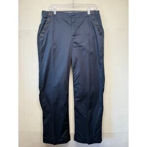 Sundance Womens Coastal Cove Sailor Pants Size 12 Navy Blue Coastal Nautical